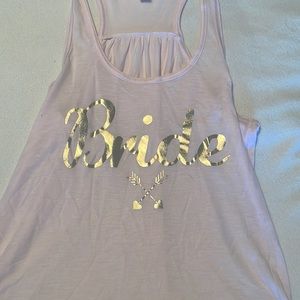 Bride pink tank top Small